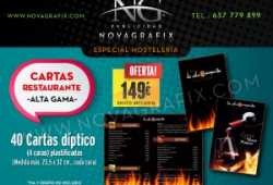 Cartas restaurantes y especial hostelería