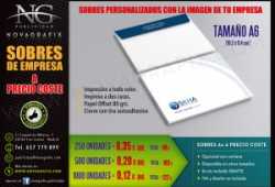 Sobres de empresa a precio de coste personalizados